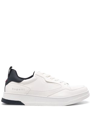 Bugatti contrast-heel panelled trainers - White