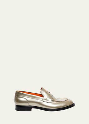 Bugloss Metallic Leather Penny Loafers