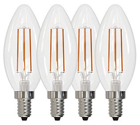 Bulbrite 4W Warm White B11 LED Chandelier Light Bulbs, 4PK