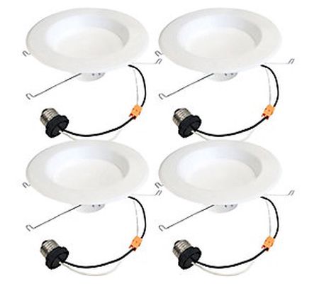 Bulbrite 5/6" Soft White Round LED Recessed Dow nlight, 4PK
