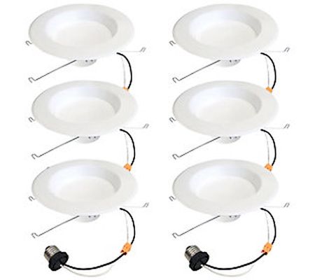 Bulbrite 5/6" Warm White Round LED Recessed Dow nlight 6PK