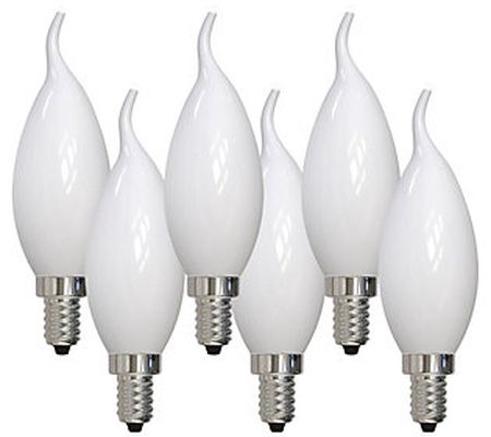 Bulbrite 5W Warm White CA10 LED Chandelier Ligh Bulbs 6PK