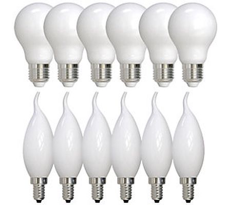 Bulbrite LED Light Bulb Combo Pack Soft White A 9 and CA10