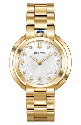 BULOVA Classic Rubaiyat Diamond Bracelet Watch, 35mm in Gold-Tone 