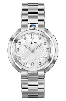 BULOVA Classic Rubaiyat Diamond Bracelet Watch, 35mm in Silver-Tone 