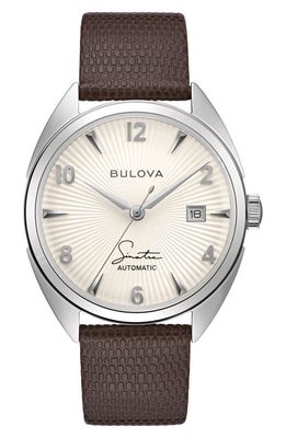 BULOVA Frank Sinatra Fly Me to the Moon Leather Strap Watch