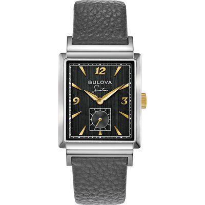 BULOVA Frank Sinatra My Way Leather Strap Watch, 29.5mm in Silver-Tone 