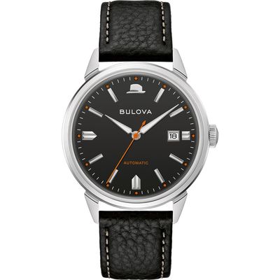 BULOVA Frank Sinatra Summer Wind Leather Strap Watch, 40mm in Silver-Tone 