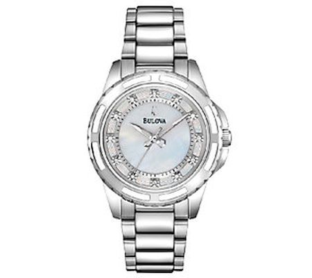 Bulova Ladies Mother-of-Pearl Diamond Dial Brac elet Watch