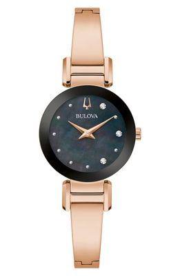 BULOVA Marc Anthony Diamond Bangle Watch, 26mm in Rose Gold-Tone 