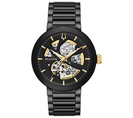 Bulova Men's Black Stainless Automatic Bracelet Watch