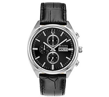 Bulova Men's Chronograph Leather Strap Watch