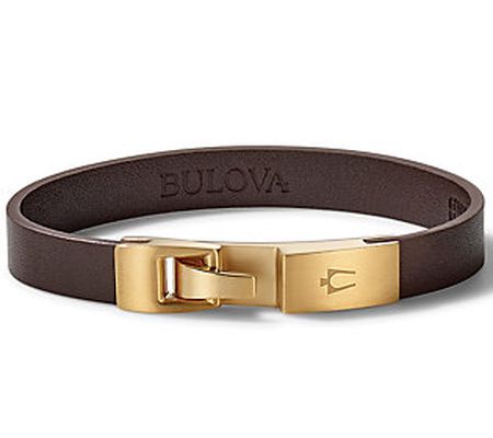 Bulova Men's Classic Brown Leather Wrap Bracele t