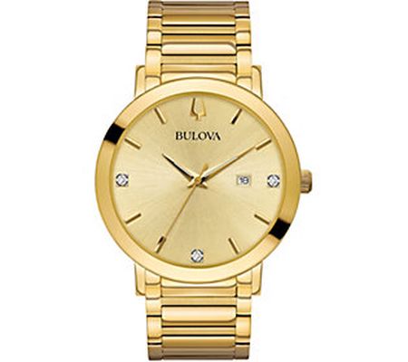 Bulova Men's Goldtone Diamond Accent Dial Watch