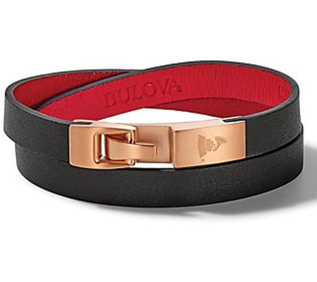 Bulova Men's Latin Grammy Leather Wrap Bracelet
