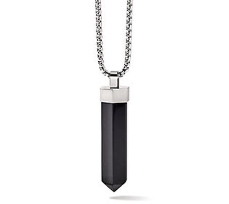 Bulova Men's Precisionist Black Onyx Pendant wi th Chain