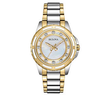 Bulova Women's Diamond Accent Two-tone Bracelet Watch