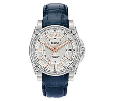 Bulova Women's Precisionist Diamond Blue Leathe r Watch