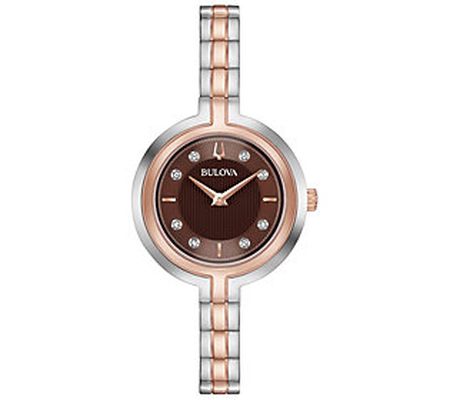 Bulova Women's Rhapsody Diamond Brown Dial Watc h