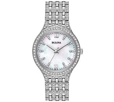 Bulova Women's Stainless Crystal Bracelet Watch