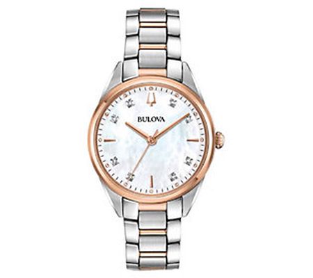 Bulova Women's Two-Tone Diamond Accent Bracelet Watch