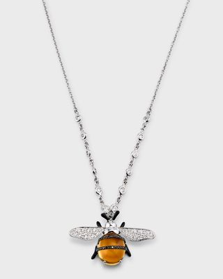 Bumble Bee Pendant Necklace with Citrine and Diamonds