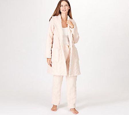 BumbleBella by Jill Martin Cable Robe & Pant Sherpa Set
