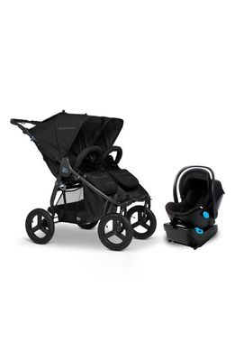 Bumbleride Indie Twin Double Stroller & Clek Liing Infant Travel System Car Seat Set in Black