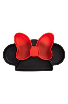 Bumkins Minnie Mouse Silicone Grip Dish in Black/red
