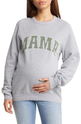 Bun Maternity School of Mama Maternity Sweatshirt in Heather Gray