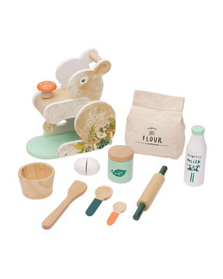 Bunny Hop Mixer 10-Piece Wooden Cooking Toy Set