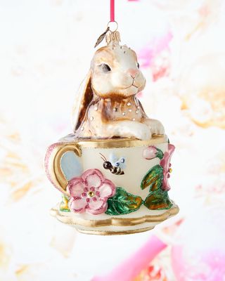 Bunny Teacup Christmas Ornament
