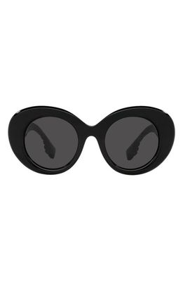 burberry 49mm Round Sunglasses in Black