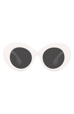 burberry 49mm Round Sunglasses in White