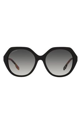 burberry 55mm Round Sunglasses in Black