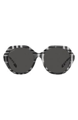 burberry 55mm Round Sunglasses in Dark Grey