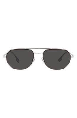burberry 57mm Aviator Sunglasses in Silver
