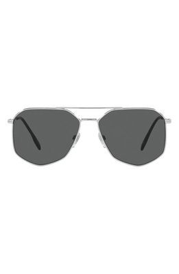 burberry 58mm Aviator Sunglasses in Silver