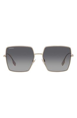 burberry 58mm Gradient Polarized Square Sunglasses in Grey Gradient