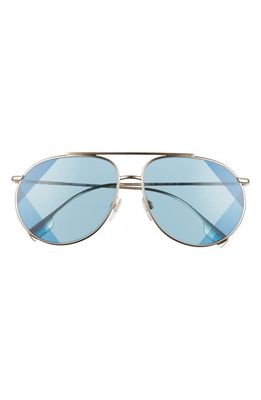 burberry 61mm Aviator Sunglasses in Blue