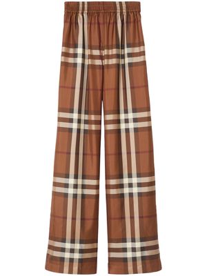 Burberry Alex Vintage-Check silk trousers - Brown
