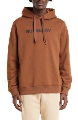 burberry Ansdell Logo Cotton Graphic Hoodie in Dark Birch Brown