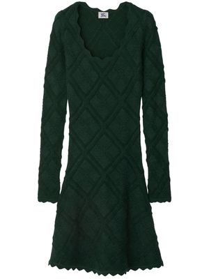 Burberry Aran long-sleeve knitted dress - Green
