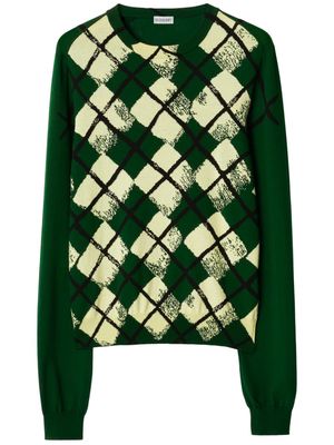 Burberry argyle cotton jumper - Green