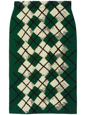 Burberry argyle intarsia-knit midi skirt - Green