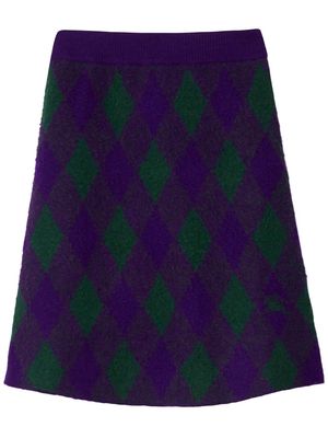 Burberry Argyle jacquard wool skirt - Purple