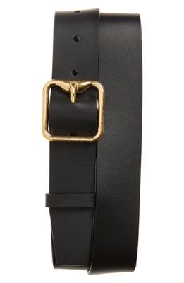 burberry B-Buckle Leather Belt in Black/Gold