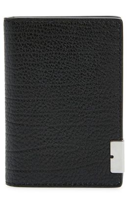 burberry B Cut Leather Bifold Card Holder in Black