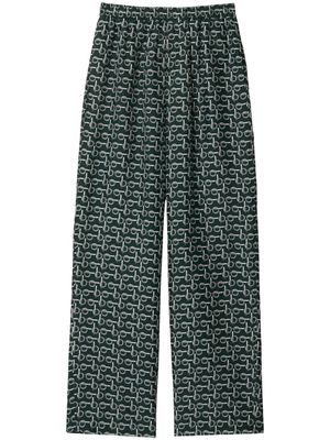 Burberry b zipper-print silk trousers - Green