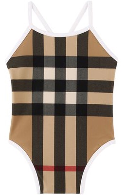 Burberry Baby Beige Check One-Piece Swimsuit